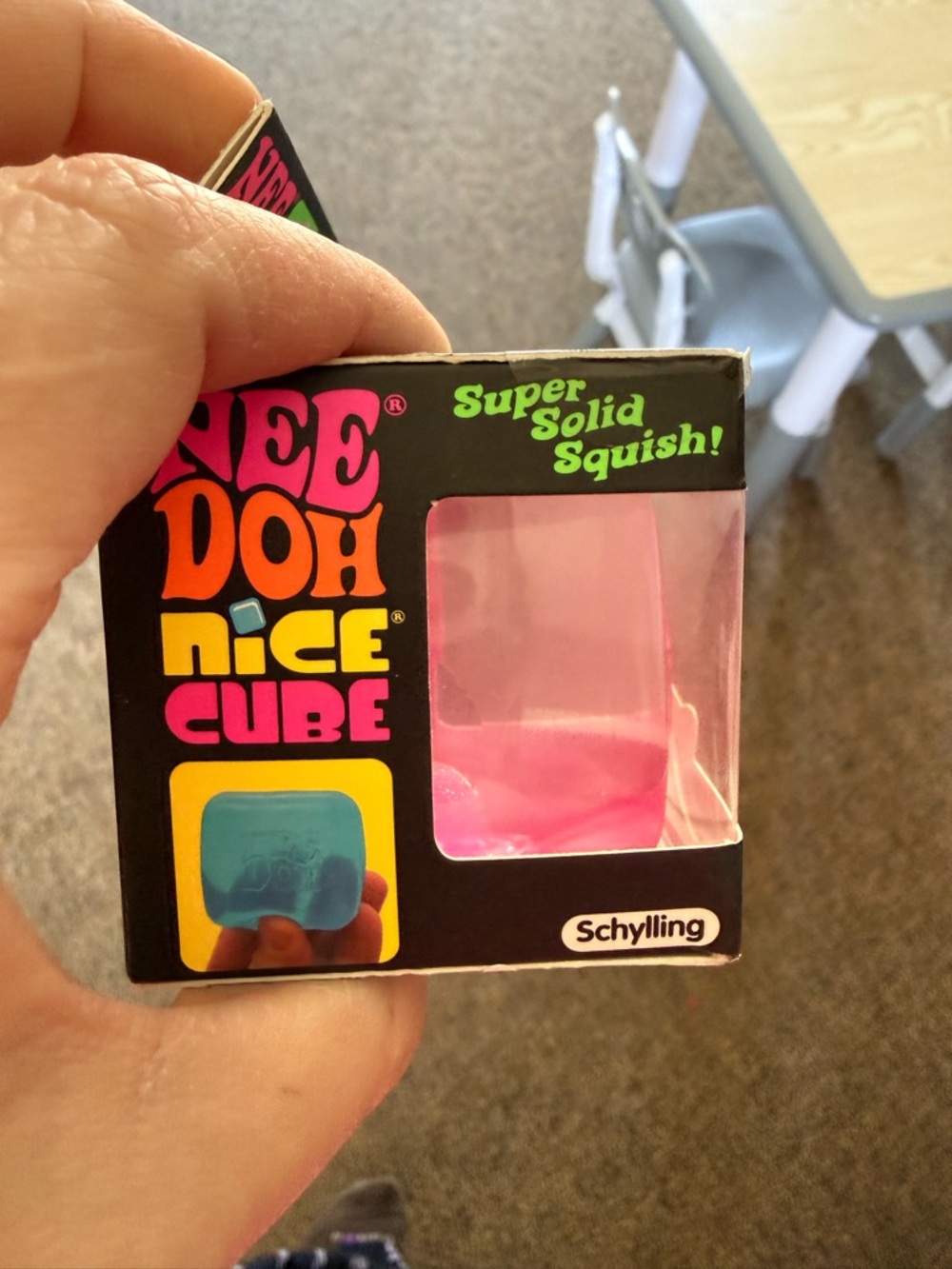 Schylling Needoh- Nice Cube - Pink Super Solid Squish Toy- authentic - Picture 2 of 4